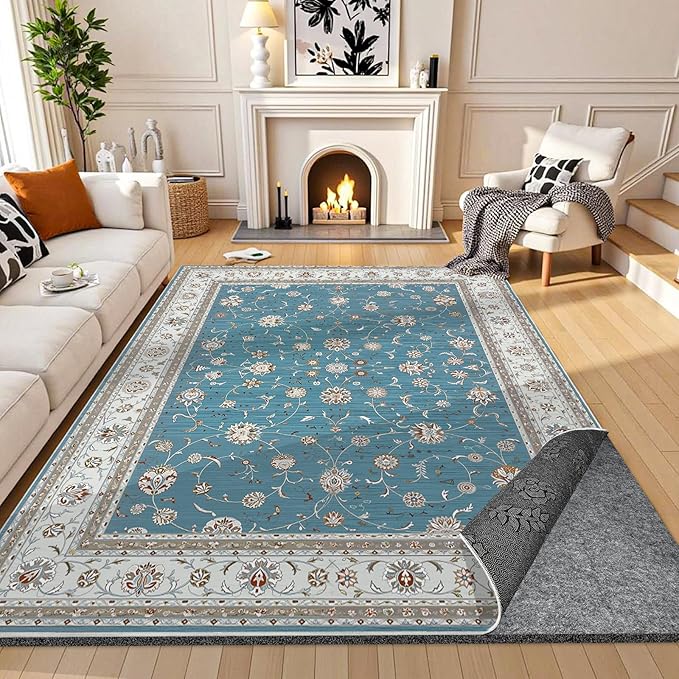 Waterproof Rug Pad, Thick 10x14 ft Under Area Rug Carpet Pad, Non Slip Felt Rug Pads for Hardwood Floors, Keep Carpets in Place Soft and Prevent Rug from Wrinkling or Buckling