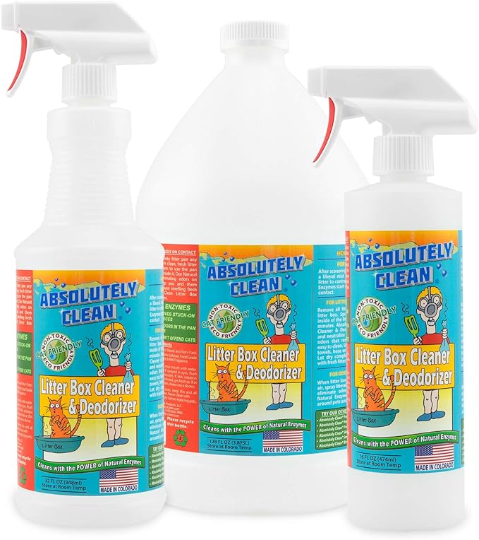 Absolutely Clean Litter Box Cleaner and Odor Eliminator, Eliminate Odors Quickly, Neutralizes Urine and Feces Odors in The Air and The Box, Make Litter Last Longer