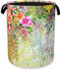 Laundry Hamper,Spring Flowers Laundry Basket,Colorful Floral Portable Collapsible Laundry Room Organization Storage for Dorm Room,Nursery,Bathroom,Bedroom,16x20 Inch