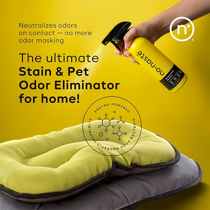 Nonaste Pet Stain & Odor Eliminator Spray (16 Oz, Pack of 1) – Enzyme Cleaner Spray for Dogs & Cat Messes, Works on Carpets & Upholstery | Pet & Kid Safe, Urine Odor Stain Remover, Light Fresh Scent