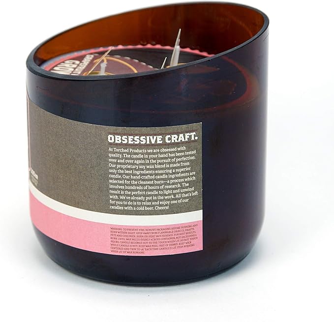 Torched Beer Scented Candles | Natural Soy Wax Candle | Grapefruit Hefeweizen Scent 28 oz | Makes a Great Gift for Men, Beer Lovers, and Collectors | Bar Man-Cave Decor and Accessories