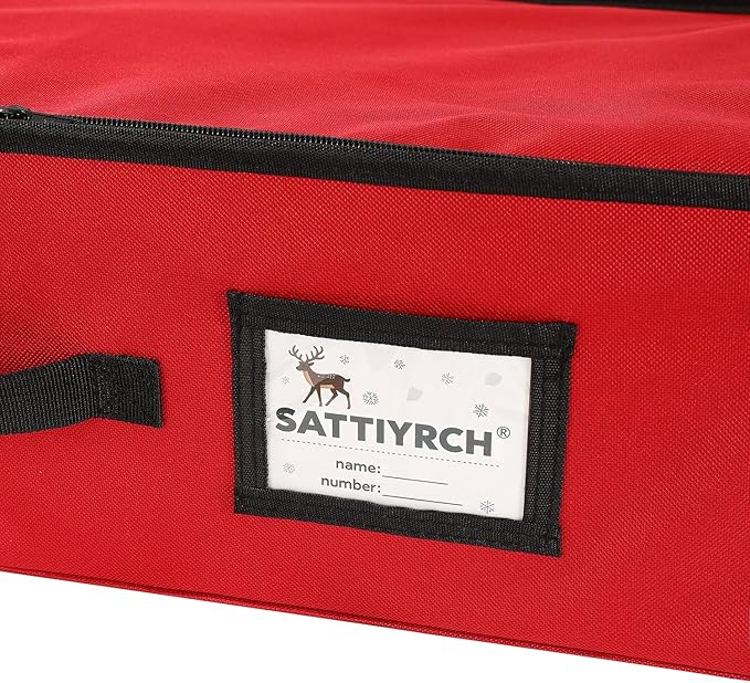 Sattiyrch Christmas Ornament Storage Box,Box Contributes Slots for 64 Holiday Ornaments 3-Inch Underbed Storage