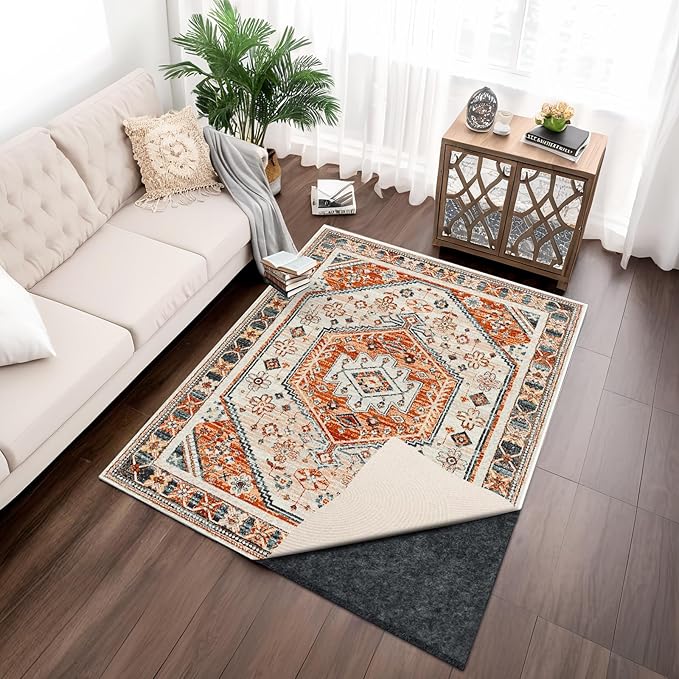 100% Waterproof Rug pad, 2x8 ft Area Rug Non-Slip Rug Pads, 1/4" Thick Carpet Pads for All Floors and finishes, Felt pad for Hardwood Floors, Keep Carpets in Place Soft and Secure