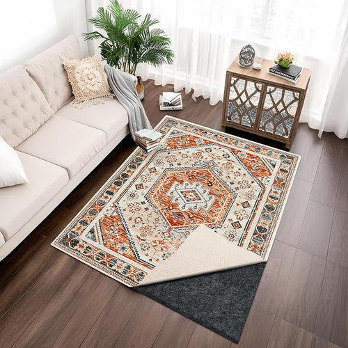 100% Waterproof Rug pad, 3x5 ft Area Rug Non-Slip Rug Pads, 1/4" Thick Carpet Pads for All Floors and finishes, Felt pad for Hardwood Floors, Keep Carpets in Place Soft and Secure