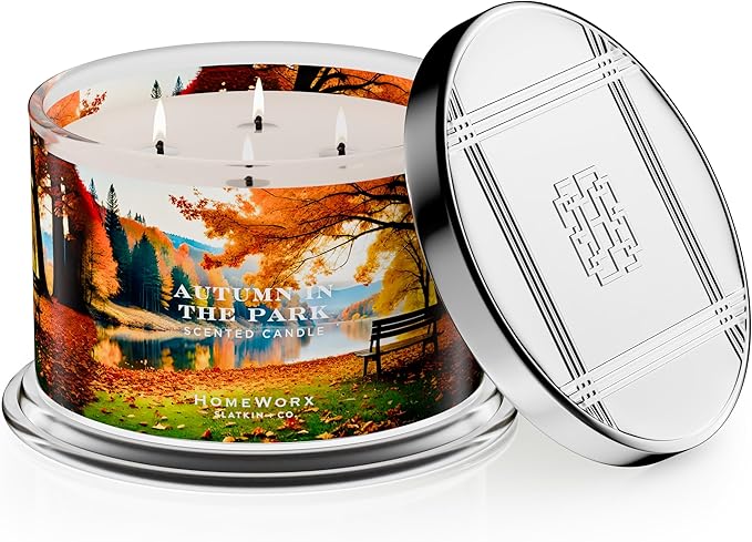 HomeWorx by SLATKIN + CO. Candle- Autumn in The Park, 18 oz. Premium Scented Candle - 30-55 Hours Burn Time