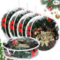 Zhengmy 4 Pack 30" 24" Wreath Storage Container Clear Christmas Wreath Storage Bags with Handle and Dual Zipper Plastic Decorative Garland Protector for Xmas Seasonal Holiday(White)