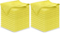USANOOKS Microfiber Cleaning Cloth Yellow - 24 Pcs 12.5"x12.5" - High Performance - 1200 Washes, Ultra Absorbent Towels Weave Grime & Liquid for Streak-Free Mirror Shine - Car Washing Cloth