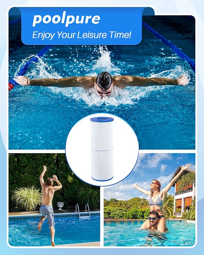 POOLPURE PLFPRB25-IN Hot Tub Filter Replace Unicel C-4326, Guardian 413-106, Filbur FC-2375, FC-2370, 3005845, 17-2327, 100586, 33521, 25392, 817-2500, 5X13 Drop in Spa Filter 2 Pack