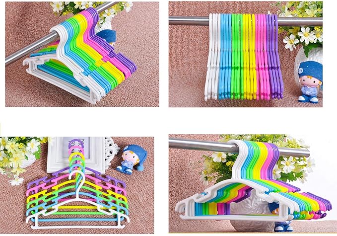 YYaaloa Kids Clothes Hangers Baby Clothes Hangers Childrens Plastic Infant Hangers Very Durable Kids Hangers Toddler's Hangers for 1inch Closet Rod (Blue 30pcs)