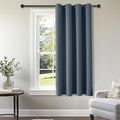 ChrisDowa Grommet Blackout Curtains for Bedroom - Thermal Insulated Room Darkening Curtains for Living Room (1 Panel Set, Stone Blue, 52W x 63L)