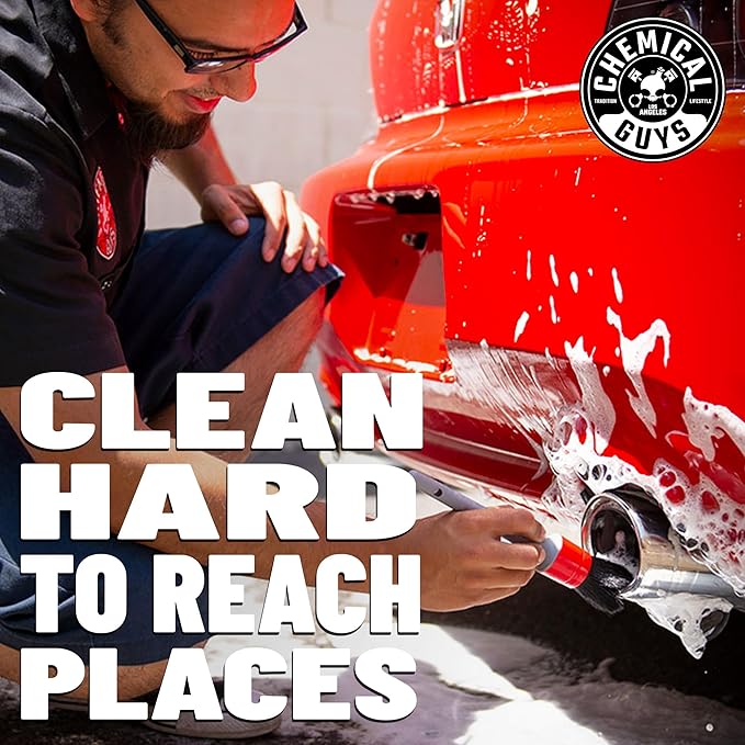Chemical Guys All in the Details Exterior Detailing Brushes - 3-Piece Soft Scratch-Free Brushes for Wheels, Bumpers, Grilles, Badging & Tight Exterior Gaps on Cars, Trucks, SUVs & More