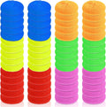 Acshio 60 Pack Plastic Dish Scrubbers, Round Mesh Scouring Non Scratch Pads, Assorted Color Reusable Nylon Dish Pot Washing Poly for Kitchen Household Cleaning, 6 Colors