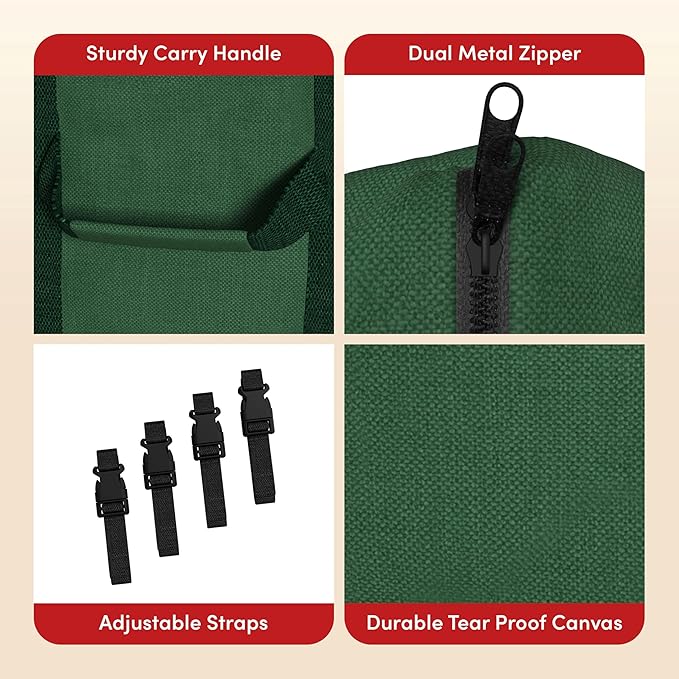 Christmas Tree Storage Bag - Storage Bags for 9FT Disassembled Artificial Trees, Seasonal Decor, Packing, Moving, and Home Organizer by Elf Stor (Green)