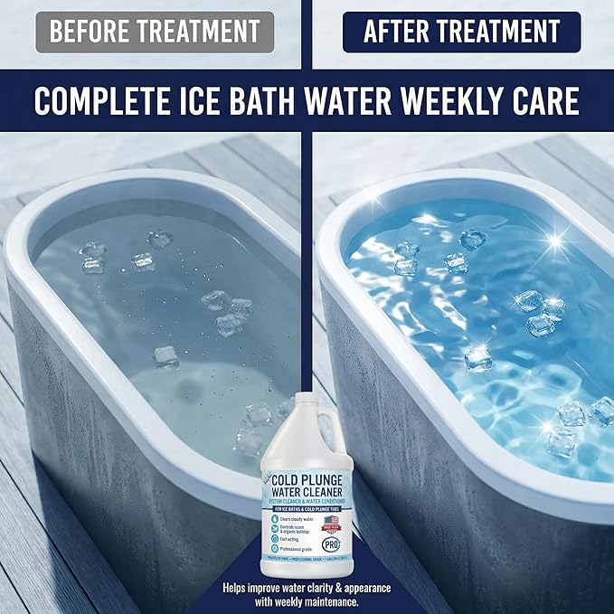 5in1 Weekly Cold Plunge Water Treatment - HOCl Cold Plunge Cleaner, Ice Bath Cleaner, Water Stabilizer For Cold Plunge Ice Pod, Clarifier Softener Chemicals, Ice Bath Accessories, 1 Gallon