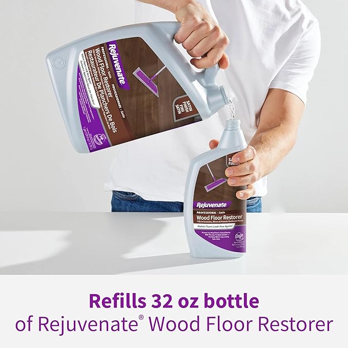 Rejuvenate Professional Wood Floor Restorer Fills Scratches, Seals And Protects Wood Flooring For A Matte Satin Finish, 1 Gallon
