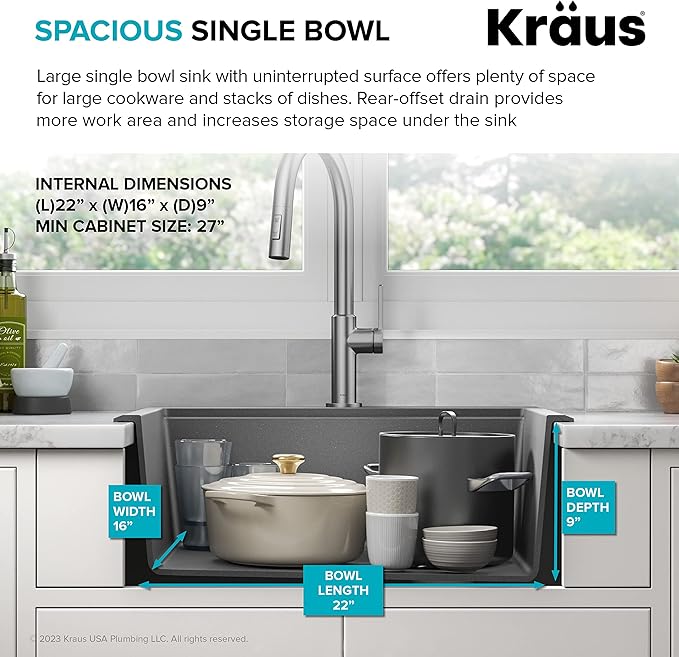 KRAUS Bellucci 25-inch Granite Workstation Drop In Top Mount Single Bowl Kitchen Sink in White with Accessories, KGTW12-25WH