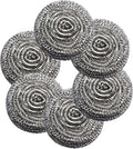 Docduet 6Pcs Steel Wool Scrubbers - Flexible Scrubber Pads for Cleaning Dishes, Pots, Pans, Grills and Sinks