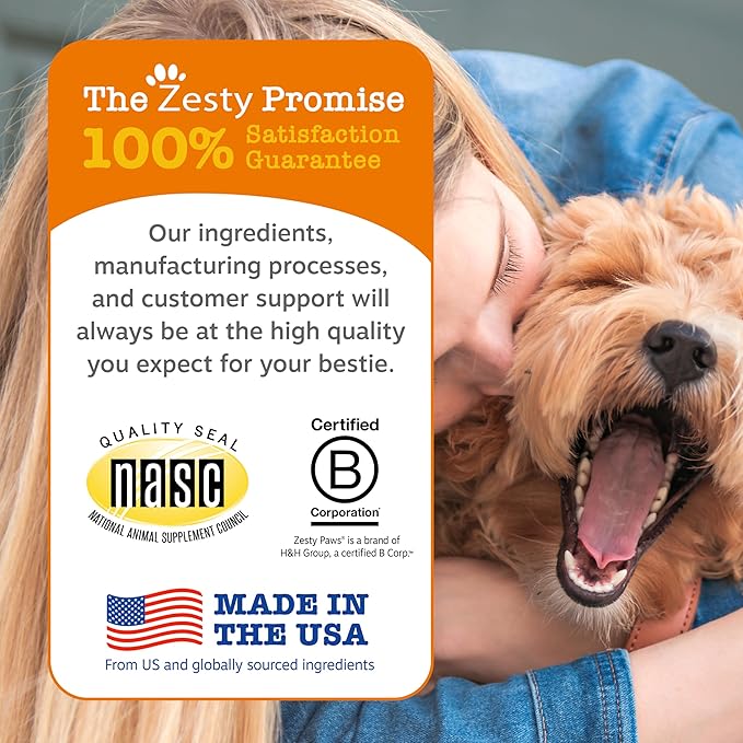 Zesty Paws Itch Relief for Dogs - Chews for Itching Skin & Coat - Omega-3 Fish Oil with EPA & DHA - Dog Allergy Relief Chews Supplement - Vitamin C & E Antioxidant Support - Chicken Flavor - 90 Count