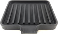 Happitasa Silicone Soap Dish Tray and Sponge Holder with Drain Chute, Pack of 2 | Bathroom and Kitchen Sink Organizer Caddy (Black, 5.2"x4", 7.2 Ounces)