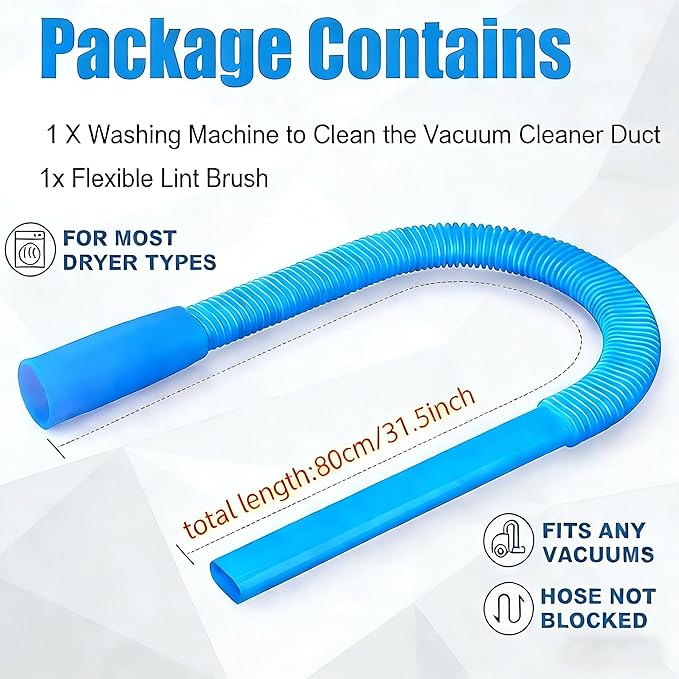 Dryer Vent Cleaner Kit，Dryer Vent Cleaning Vacuum Attachment，Fits All Vacuums，Dryer Vent Cleaning Vacuum Attachment，Universal Lint Dryer Attachment (purple)