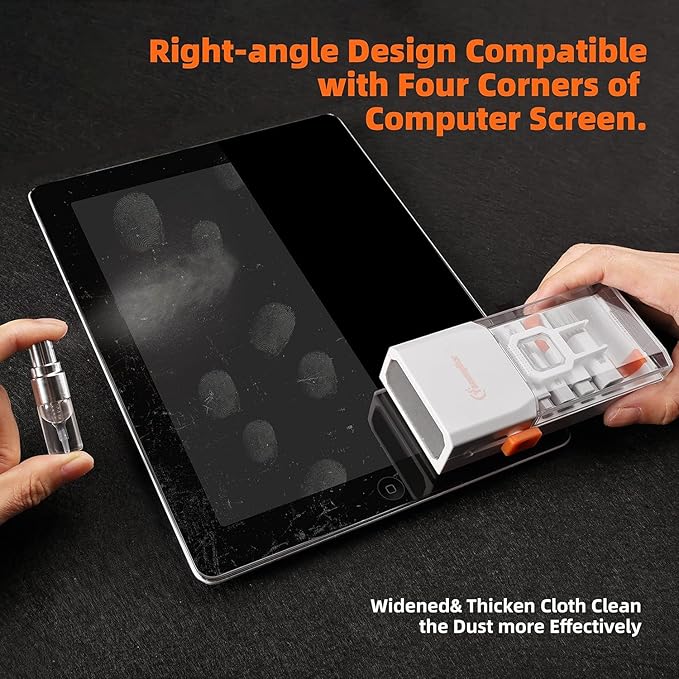 Tassmpitor Laptop Cleaning Kit, All in 1 Keyboard Cleaning kit for MacBook iPad iPhone, Compact Keyboard Cleaner with Brush and Spray for Tablet, Airpods, Earbud, Computer Screen, PC Monitor, White