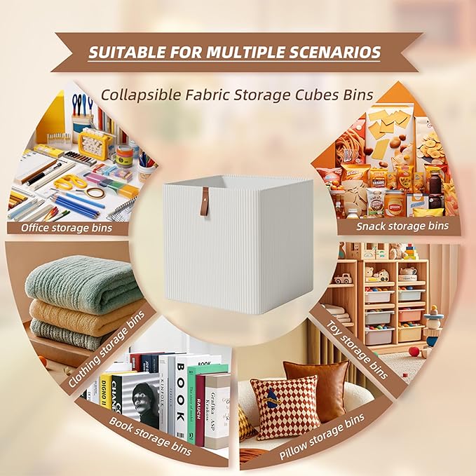 Cube Storage Bin 12x12 in- 2 Pack,Collapsible Fabric Storage Bins,Open Home Storage Bins,Baskets for organizing,For Clothing Storage,Toy Storage,Office Storage,Home Decoration