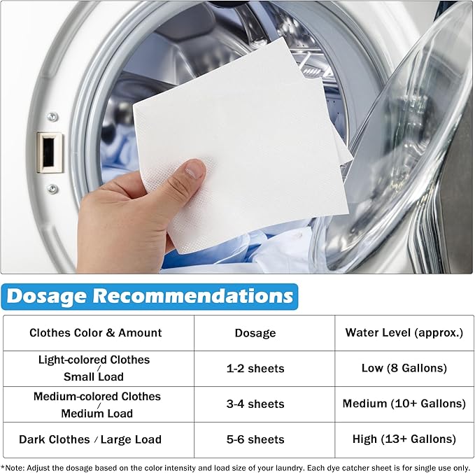 Color Catcher Sheets for Laundry Dye Absorber Sheets Prevent Color Bleeding Fragrance Free Color Grabbers for Mixed Washes Clothes Quilts