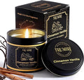 Vanilla Candle with Cinnamon Strong Scented Soy Candel Natural Non Toxic Velas Aromáticas for Women Gift for Fall Christmas Holidays Pack of 1 5Oz Decorartive Travel Tin