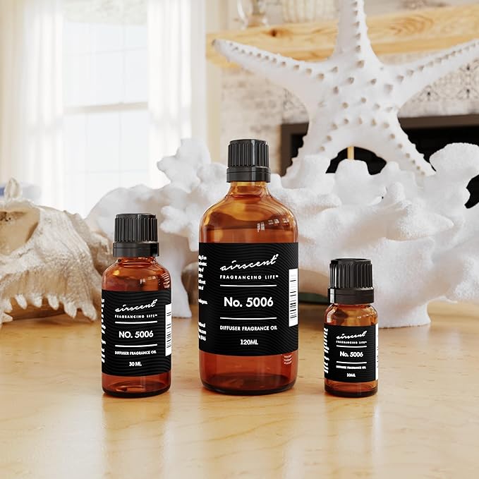 AirScent Diffuser Oil Inspired by TF's Ombre Leather - No. 5006 Perfume Dupe - Fragrance Oil Blend for Ultrasonic and Waterless Diffusers and Crafting - 10 ml, 0.34 fl oz Glass Bottle with Dropper