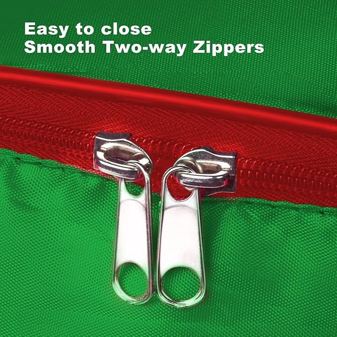 Christmas Wreath Storage Bag 25inch -Large Christmas Wreath Storage Container-Durable Oxford Fabric, Dual Zippered, Easy to Slip the Wreath in & Out, Protect Wreath Garlands from Dust-Green,Pack of 2