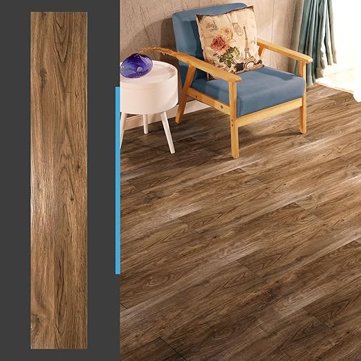 Art3d 36-Pack 54 Sq.ft Peel and Stick Floor Tiles Vinyl Plank Flooring Wood Look, Adhesive and Waterproof Tile Sticker for Bedroom, Living Room, Kitchen, RV in Rosewood