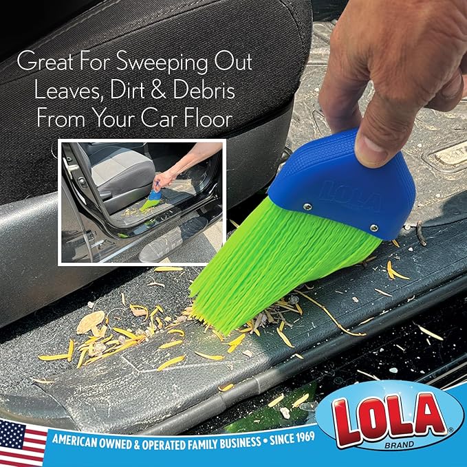 LOLA Whisk Broom, Hand Brush, 4 Pack Durable Bristles, Whisks Away Dirt & Debris, Compact, Hang Hole for Easy Storage, Indoor/Outdoor