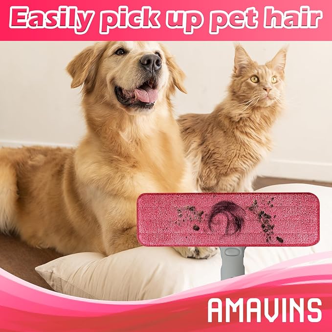 AmaVins 3 Pack Microfiber Cleaning Pads with All Bona Mop, Reusable Microfiber Mop Pads for 18 Inch Mop, Hardwood Floor Replacement Cleaning Mop Pads, Machine Washes