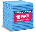 TEAWOO Microfiber Cleaning Cloths-18 Pack, Cleaning Rags, Microfiber Towels for Cars, Home Blue (12x12 inches)