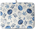 Wnoesat Fall Dish Drying Mat Blue Pumpkin Maple Leaves Drying Mats for Kitchen Counter 18x24 Inch Autumn Thanksgiving Absorbent Microfiber Dish Draining Mat Dishes Pad with Hanging Loop