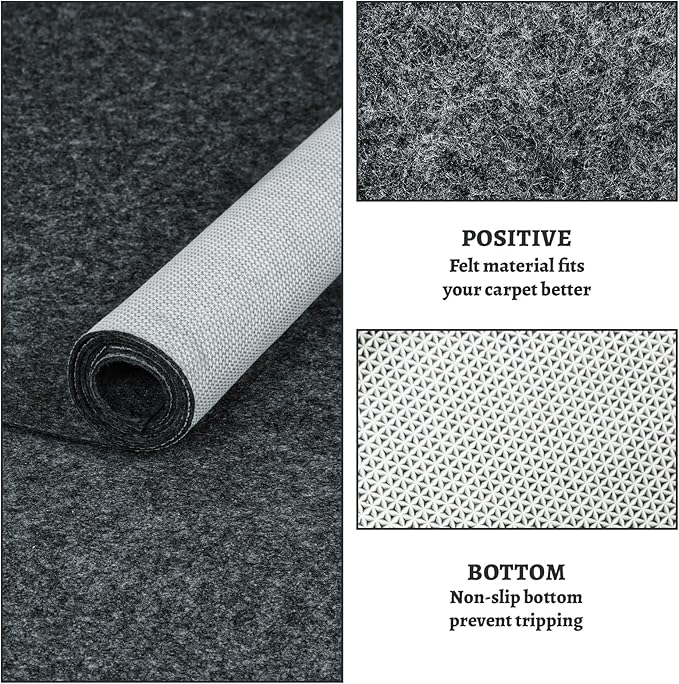 100% Waterproof Rug pad, 7x9 ft Area Rug Non-Slip Rug Pads, Carpet Pads for All Floors and finishes, Felt pad for Hardwood Floors, Keep Carpets in Place Soft and Secure