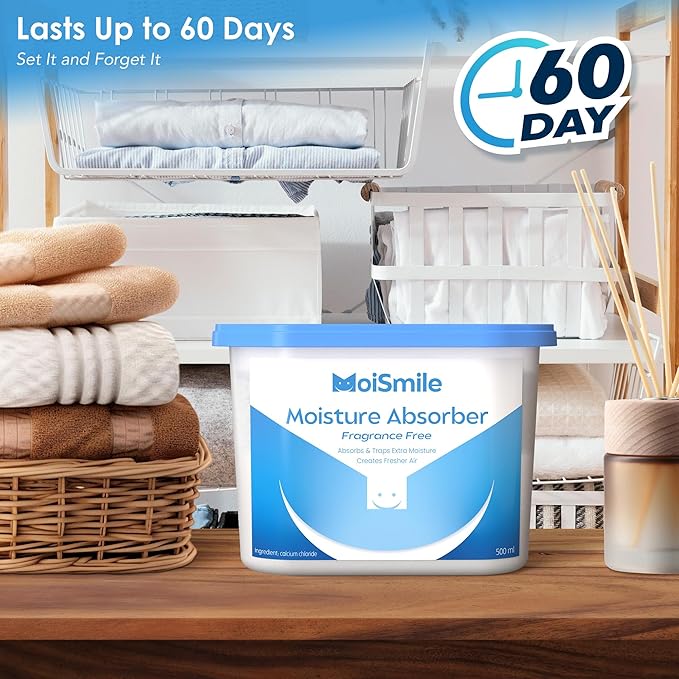 Moismile Moisture Absorbers 12 Packs, 10.8OZ Efficient Humidity Absorber ＆ Odor Eliminator Boxes, Refillable Car Dehumidifier for Closet, Bathroom, Basement＆ RV, Fragrance Free