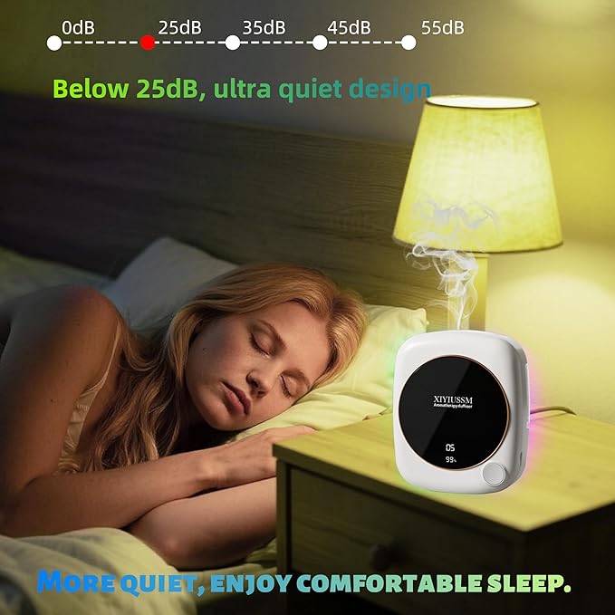 Waterless Essential Oil Diffuser for Home Office Travel Ultrasonic Aromatherapy Small Cordless Diffuser with 7 Mist Modes for Bedroom Bathroom Hotel Car Portable Air Freshener & Scent Machine