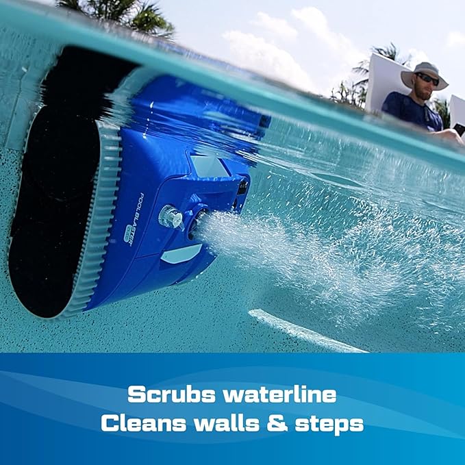 (All-New 2025) POOL BLASTER CX-300 Cordless Robotic Pool Cleaner for Smaller Inground & Above Ground Pools, 2.5 Hr Runtime, Wall Climbing, Smart Navigation, Rechargeable, Lightweight Robot Pool Vacuum