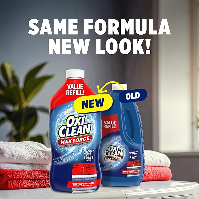 OxiClean Max Force Laundry Stain Remover Spray Refill, 48 fl oz
