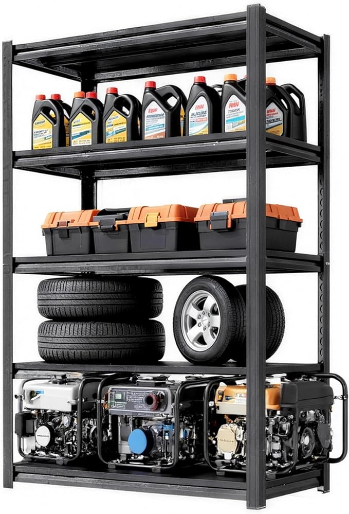 Notmise Garage Shelving, Heavy Duty 5-Tier Adjustable Storage Rack, Steel Shelving,3000 lbs Capacity, Industrial Shelves for Heavy Tools and Equipment (5-Tier 72" H x 36" W x 18" D)