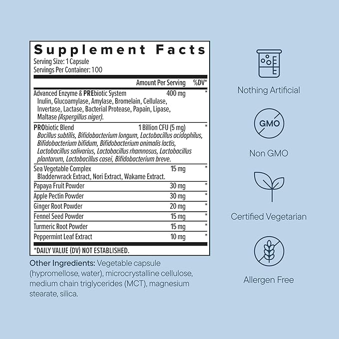 Zenwise Health Digestive Enzymes for Gut Health & Bloating Relief - Multi Enzymes Digestion Supplement with Probiotics, Bromelain & Papaya for Digestive Health Support - Men & Women - 100 Count