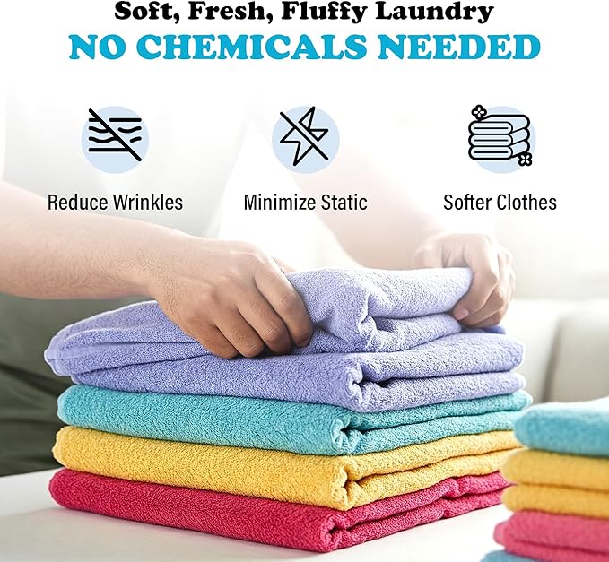 Smart Sheep Wool Dryer Balls - 6-Pack - XL Premium Natural Fabric Softener Award-Winning - Wool Balls Replaces Dryer Sheets - Wool Balls for Dryer - Laundry Balls for Dryer