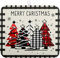 Kwlegh Merry Christmas Dish Drying Mats for Kitchen Counter 16x18 Buffalo Plaid Christmas Tree Microfiber Absorbent Drying Mat Seasonal Winter Holiday Drying Pad Dish Drainer Mat for Coffee Bar Sinks