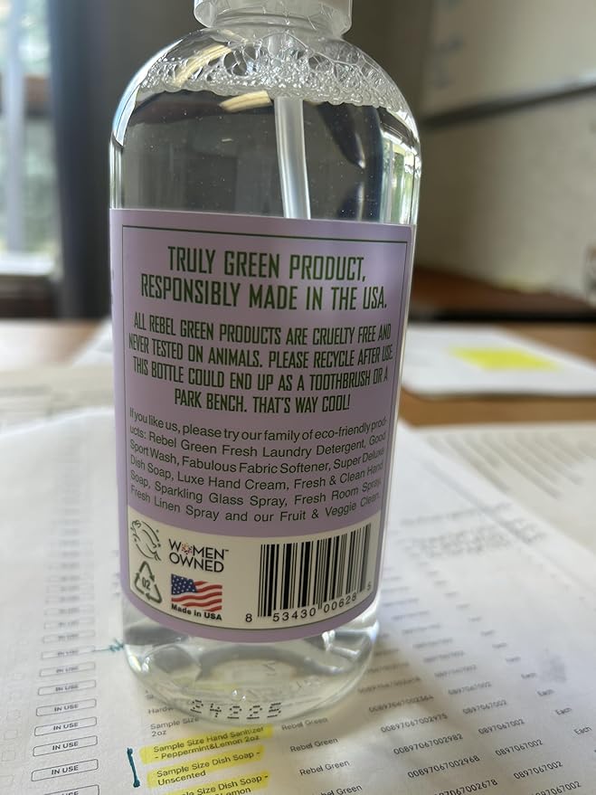 Rebel Green Natural All-Purpose Cleaning Spray - Plant-Derived Multi-Surface Cleaner with Essential Oils for Kitchen, Bath, Countertops and More - Lavender & Grapefruit Scent - 16 oz - 2 Pack