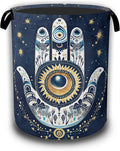 Blue Bohemia Evil Eye Laundry Baskets,Laundry Hamper,Storage Basket with Handles for Bathroom Bedroom College Dormitory Living Room Nursery Organizer 16"x20.8"