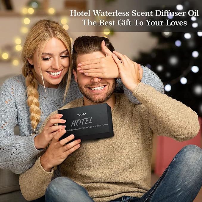Waterless Diffuser Essential Oil Set(6X 20mL), Hotel Luxury Aroma Scent Oil My Way, Diamond, Hope, Infinity, White Tea, Usage Cold Air Diffuser Oils Aromatherapy for Home, Office, Car