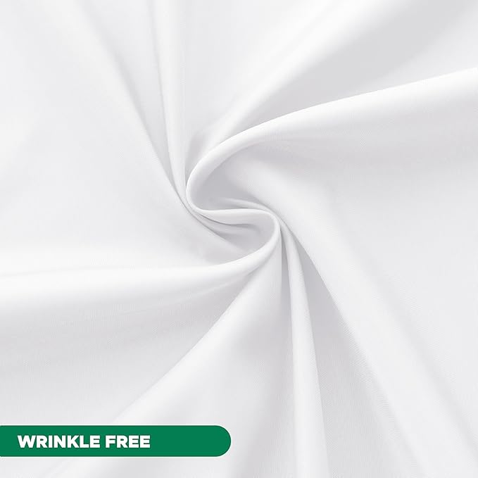 Biscaynebay Hotel Quality Fabric Shower Curtain Liners 72" X 72", White Water Resistant Bathroom Curtains Rust Resistant Grommets Weighted Bottom Hem Machine Washable
