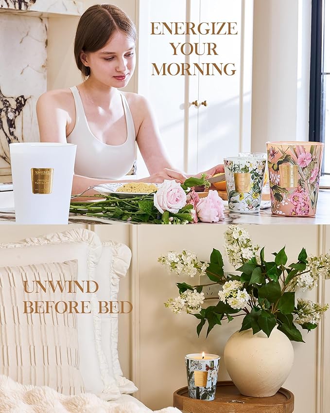 M&SENSE Rosemary Eucalyptus Soy Candle, 14.1oz 60H Long Lasting, Aromatherapy Candle for Bathroom Freshness Winter Home Decor Housewarming Gifts