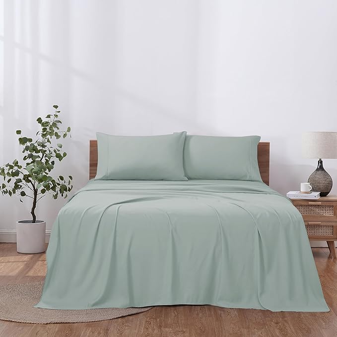 Modern Threads Soft Microfiber Solid Sheets - Luxurious Microfiber Bed Sheets - Includes Flat Sheet, Fitted Sheet with Deep Pockets, & Pillowcases Smoke California King